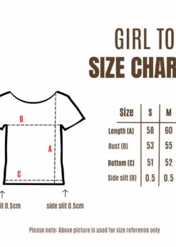 girl top size chart