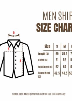 Men shirt size chart
