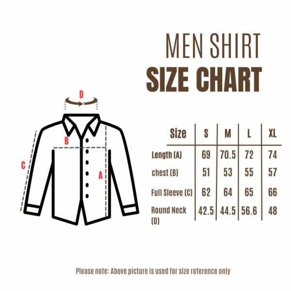 Men shirt size chart