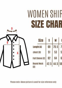 women shirt size chart