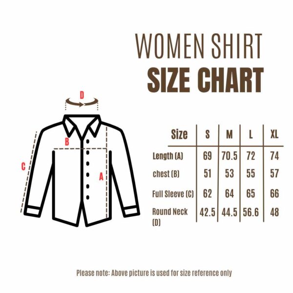 women shirt size chart