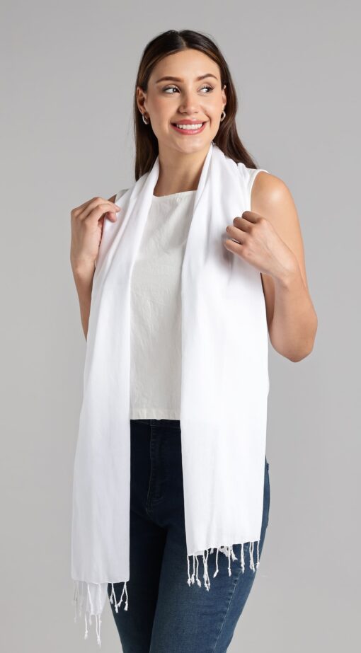 white scarf Ritu from green tailor
