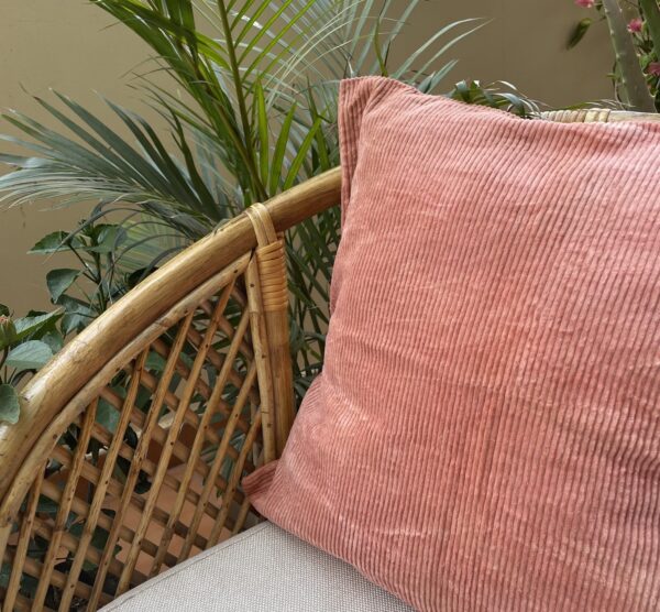 Corduroy Plain Pink Cushion Cover