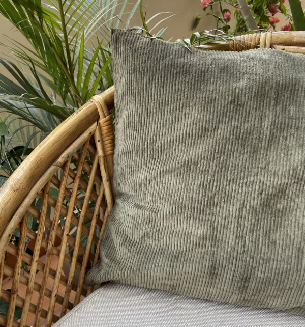 Cushion Cover - Plain Green - Corduroy  - (45x45 cm) - Image 3