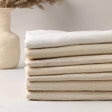 Sustainable natural fiber cloth with soft folds.