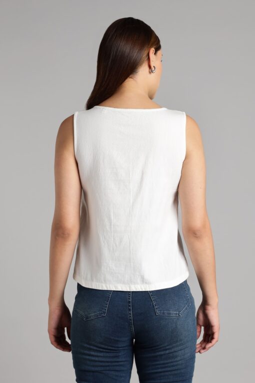 Women's sleeveless top-cotton khadi - Image 4