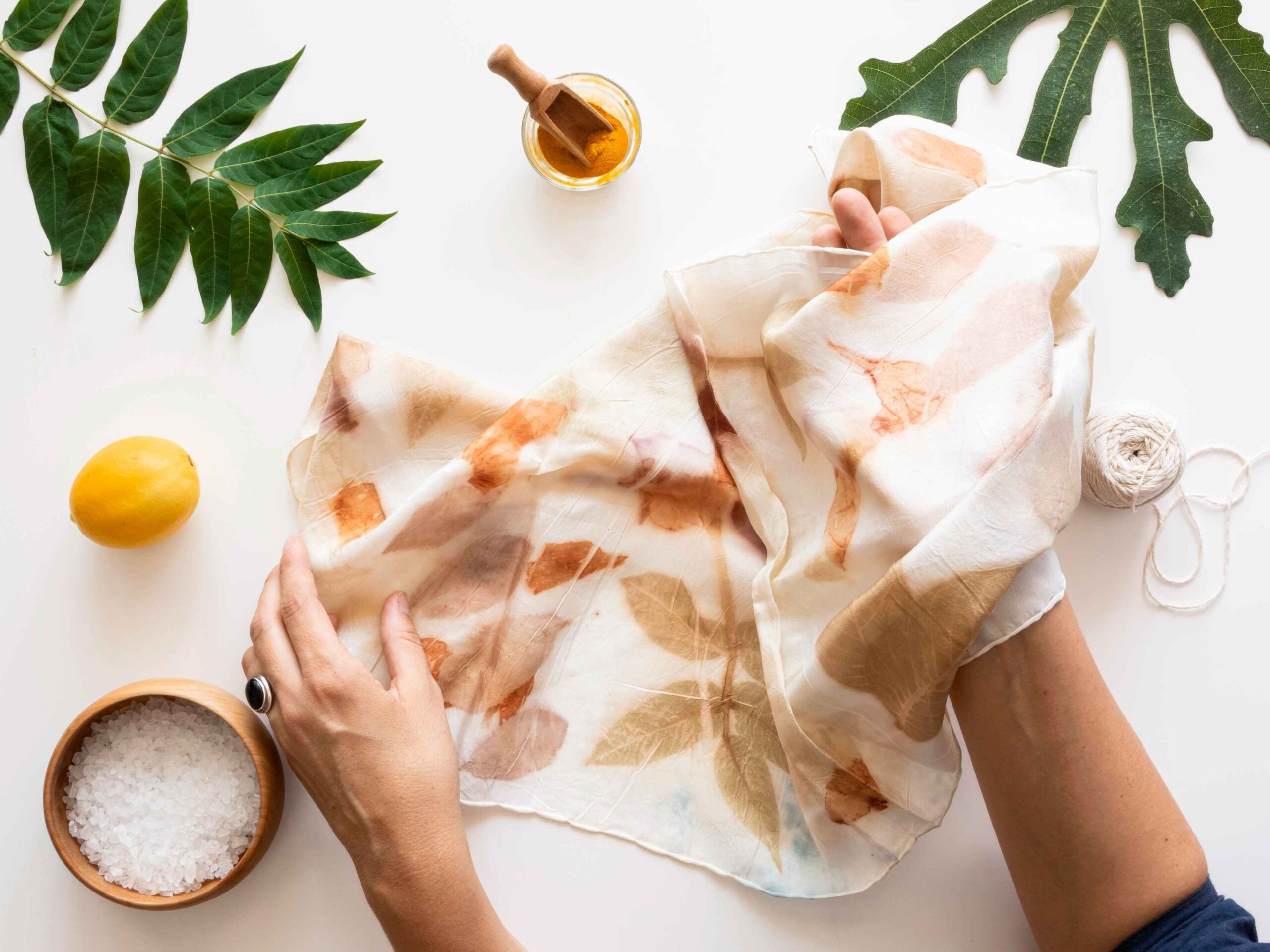 White ready to dye scarves